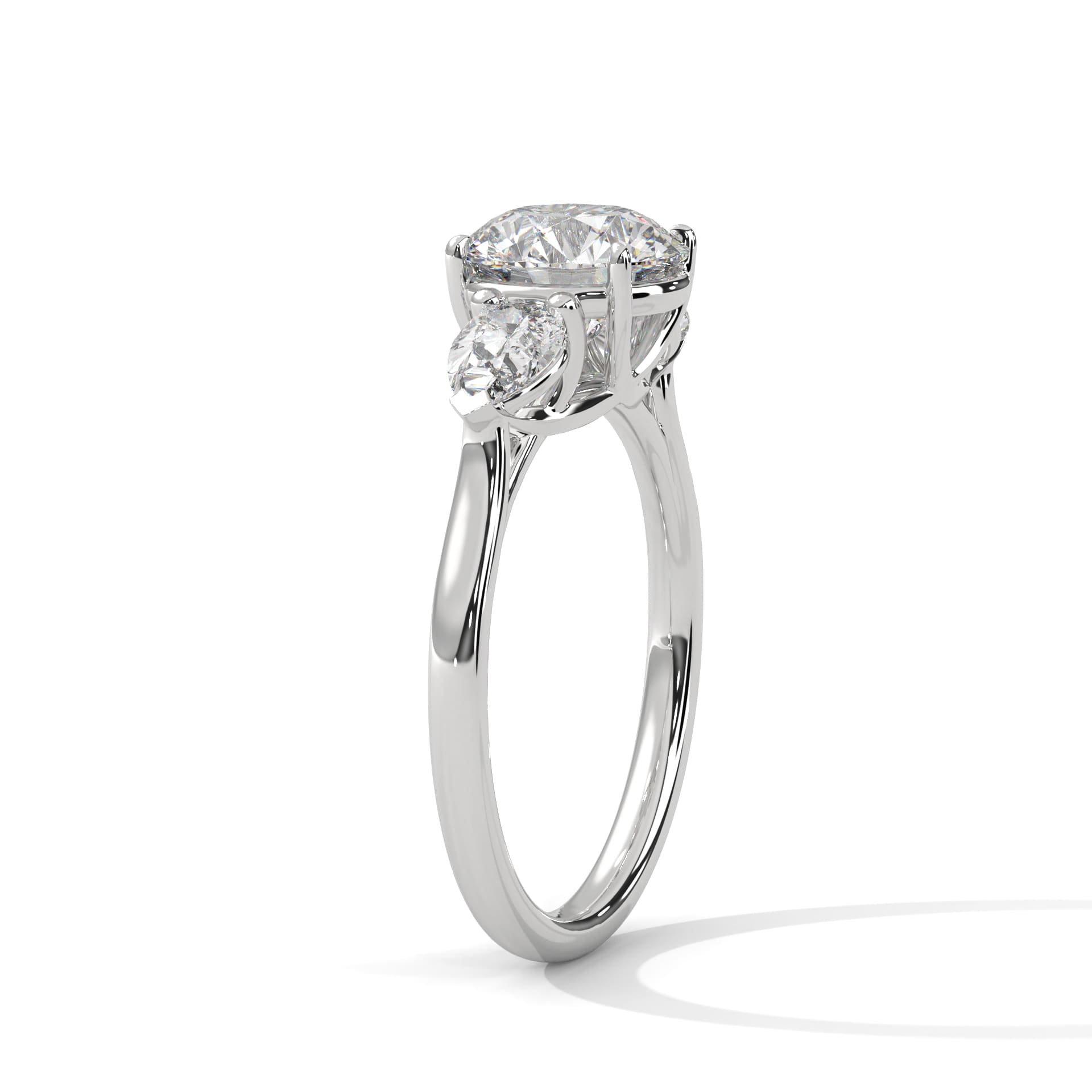 Elegant Three-Stone Round Diamond Ring