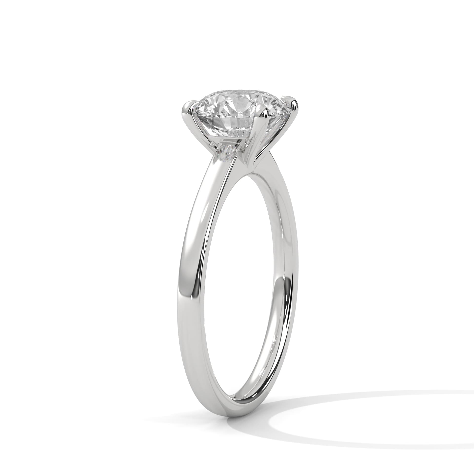 Classic round cut diamond solitaire ring