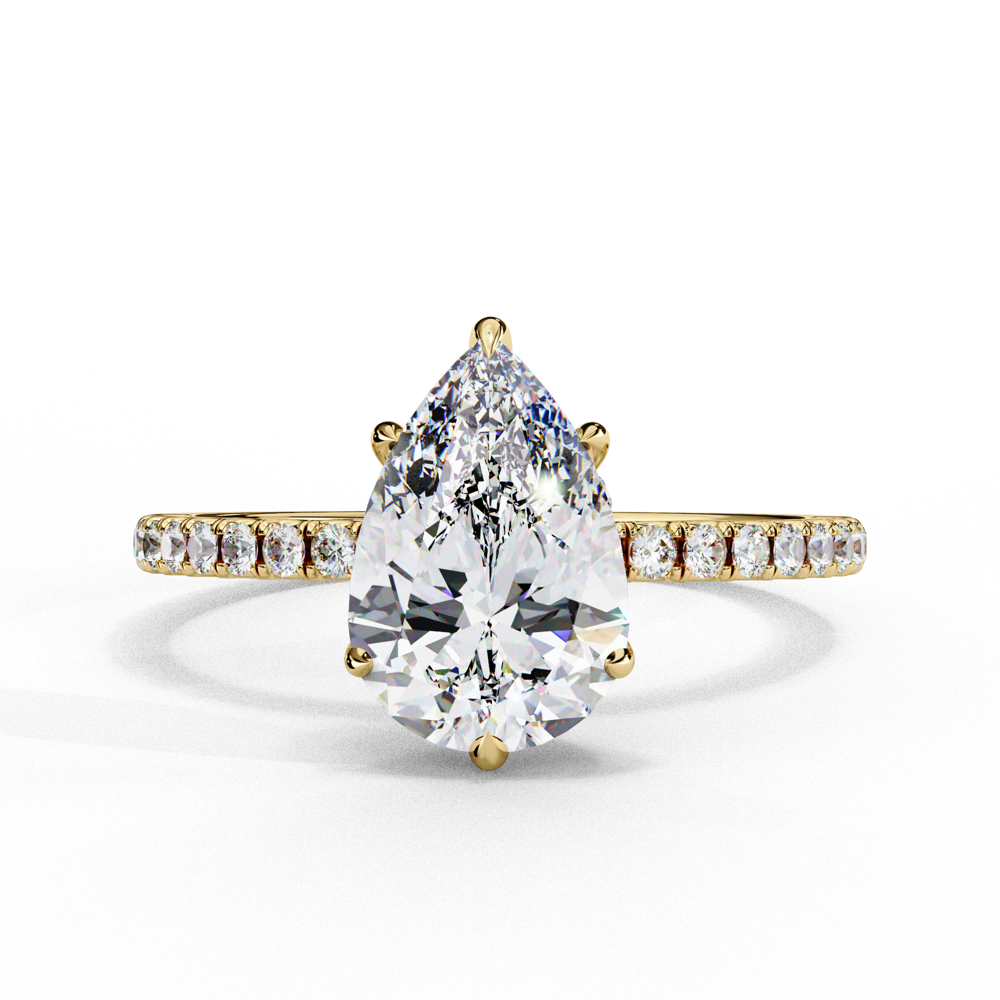 Pear Solitaire Ring