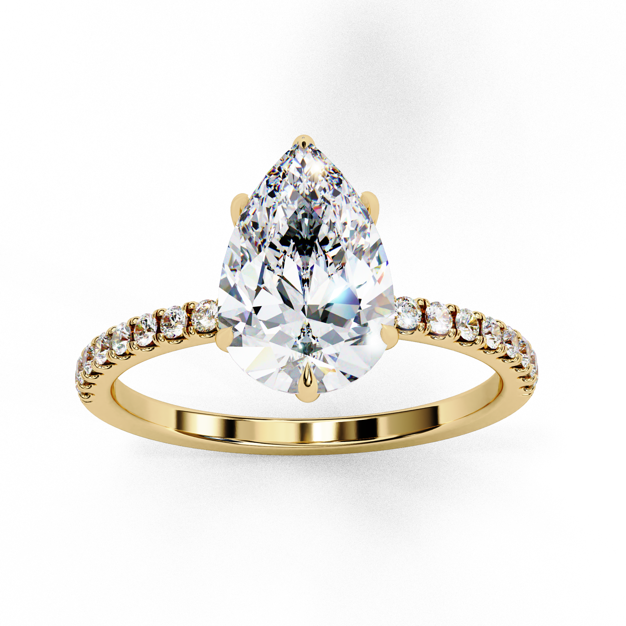 Pear Solitaire Ring