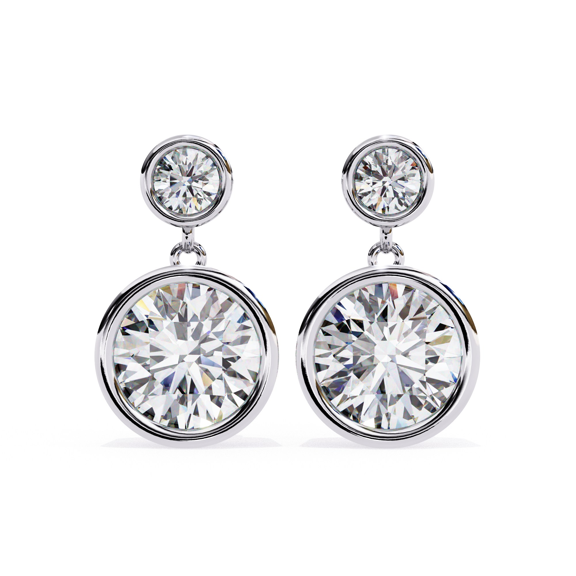 Bazelset diamond earring