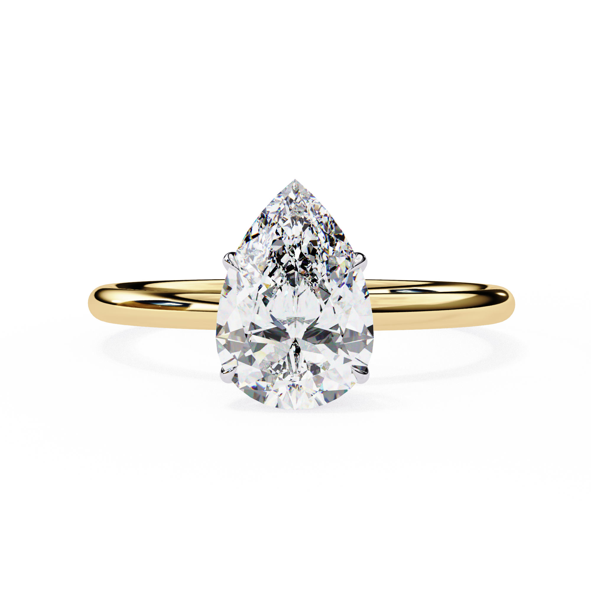 Pear Solitaire Ring