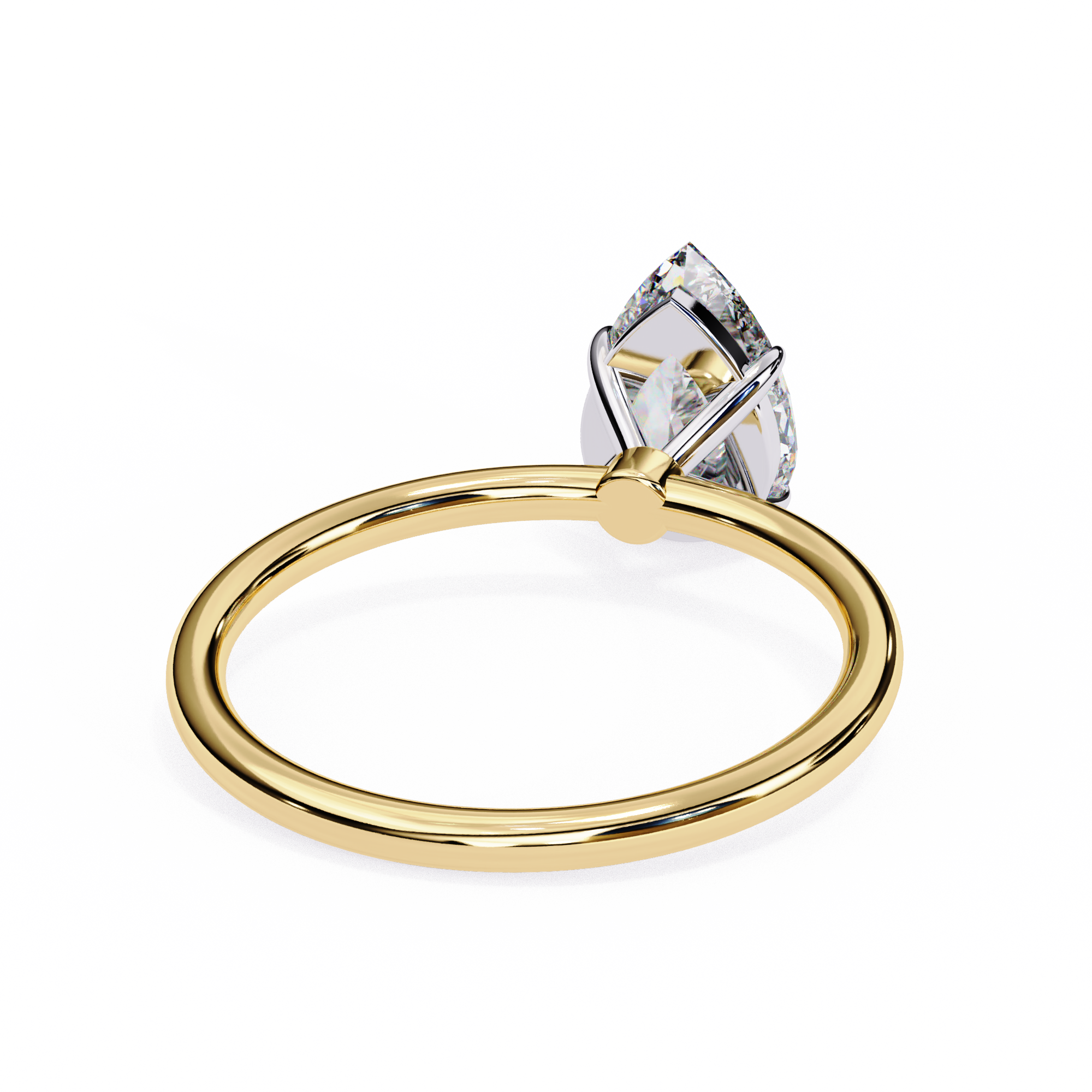 Pear Solitaire Ring