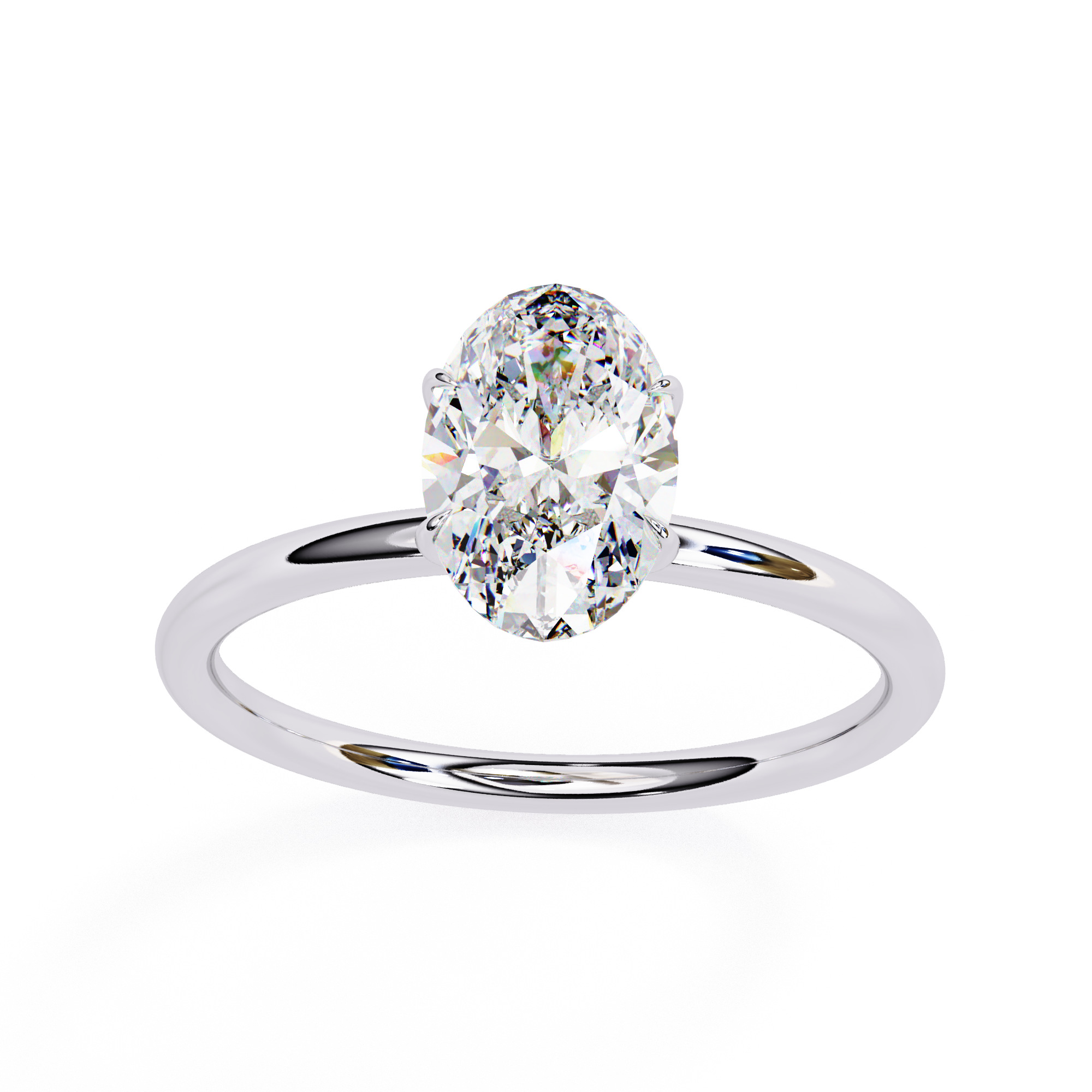 Oval Solitaire Diamond Ring