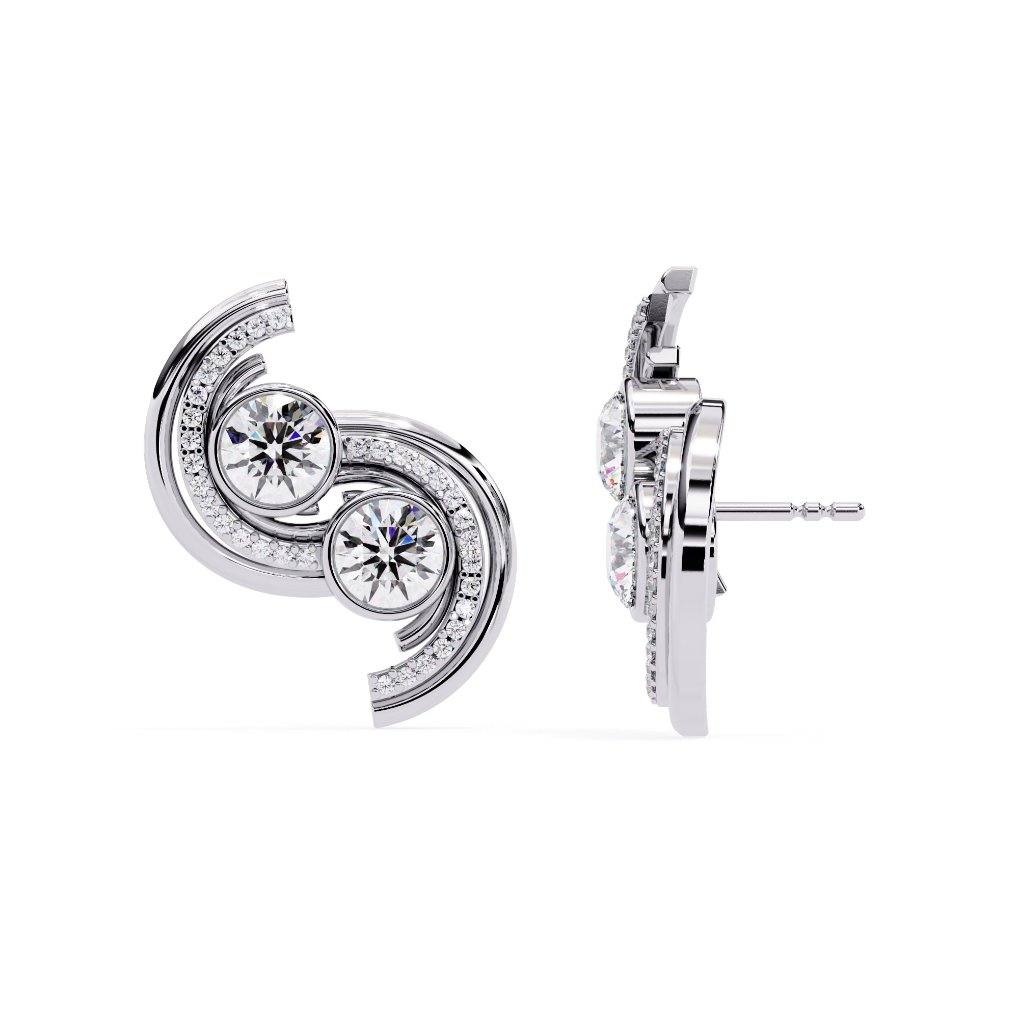 Twirl of Elegance Diamond Earrings