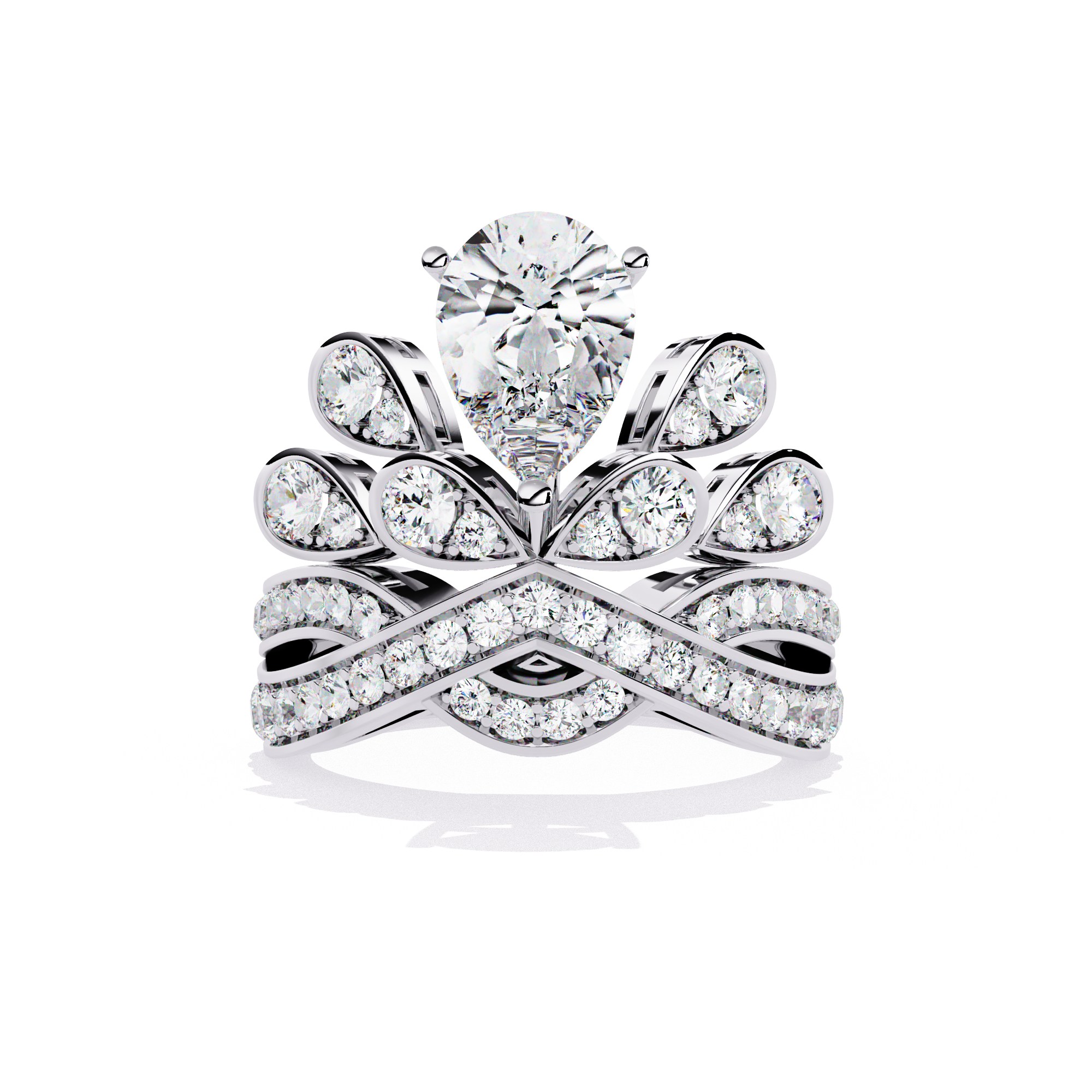 Cocktail Pear Cut Diamond Ring