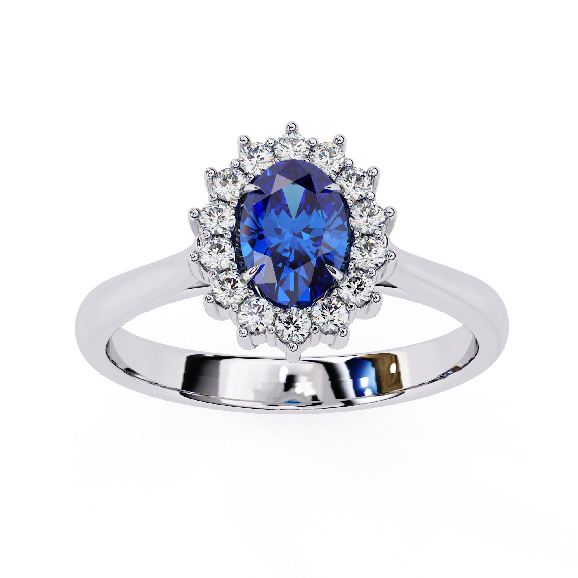 Royal Blue Halo Sapphire Ring