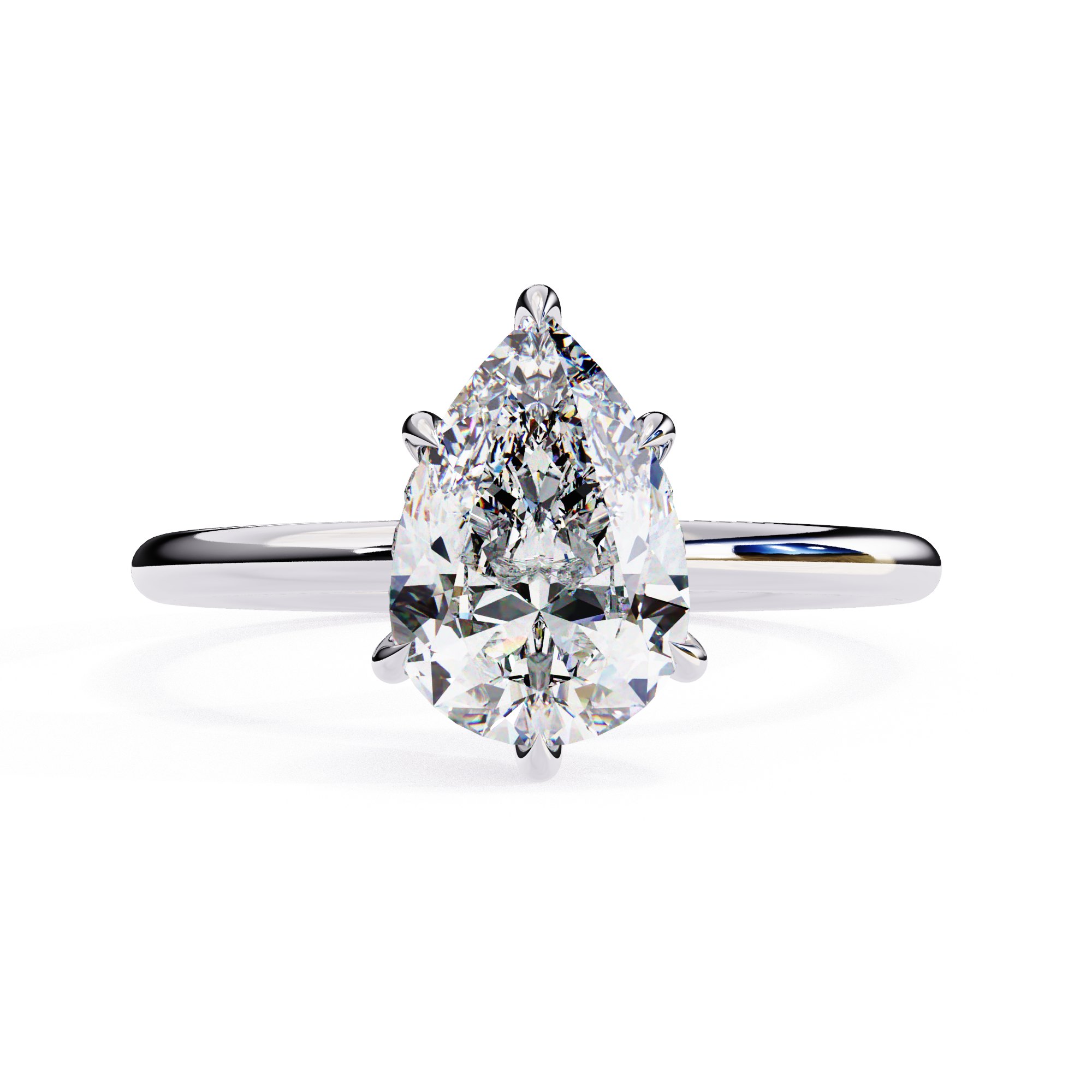 Pear solitaire diamond ring