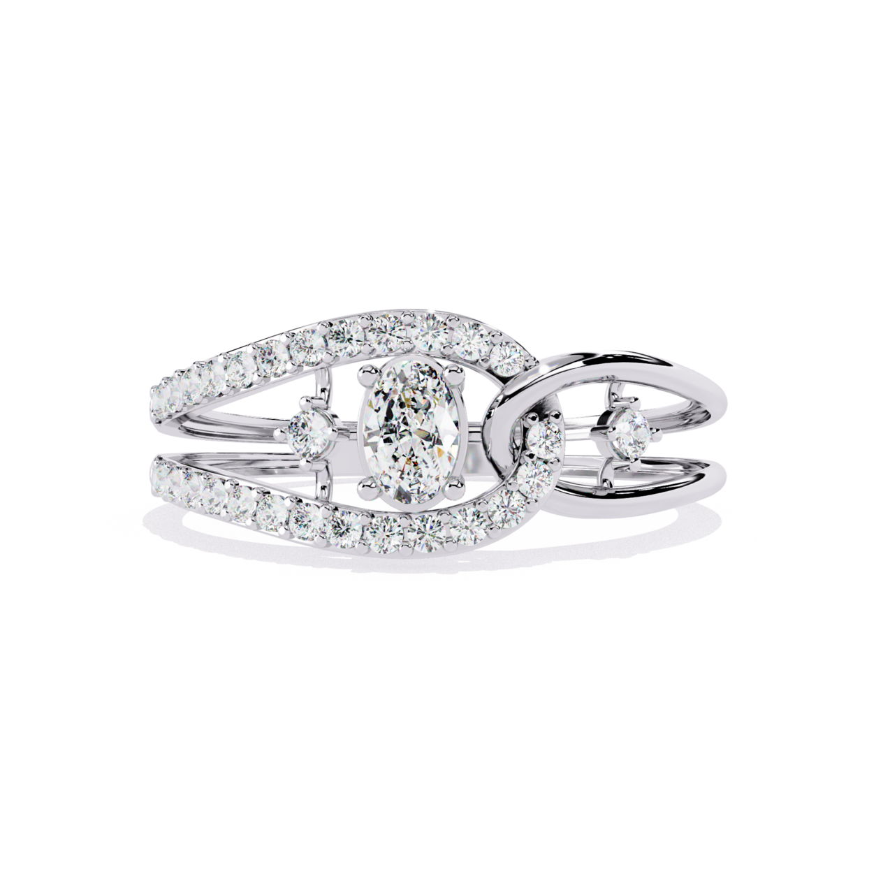 Oval diamond fusion ring
