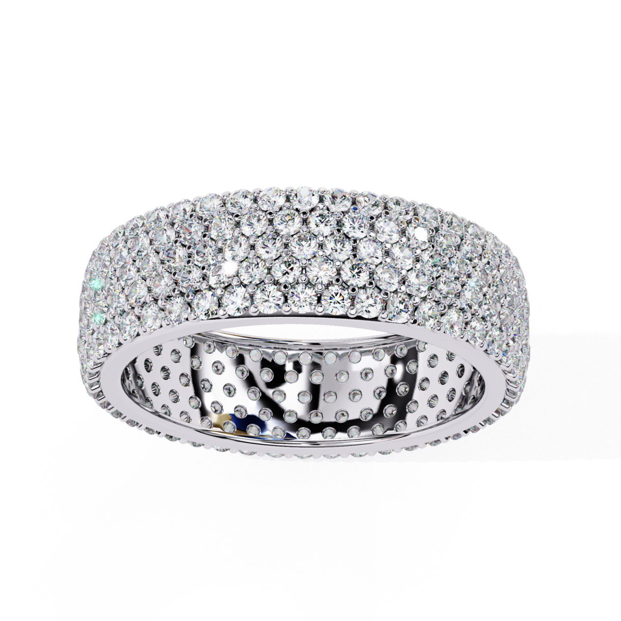 pave diamond eternity band