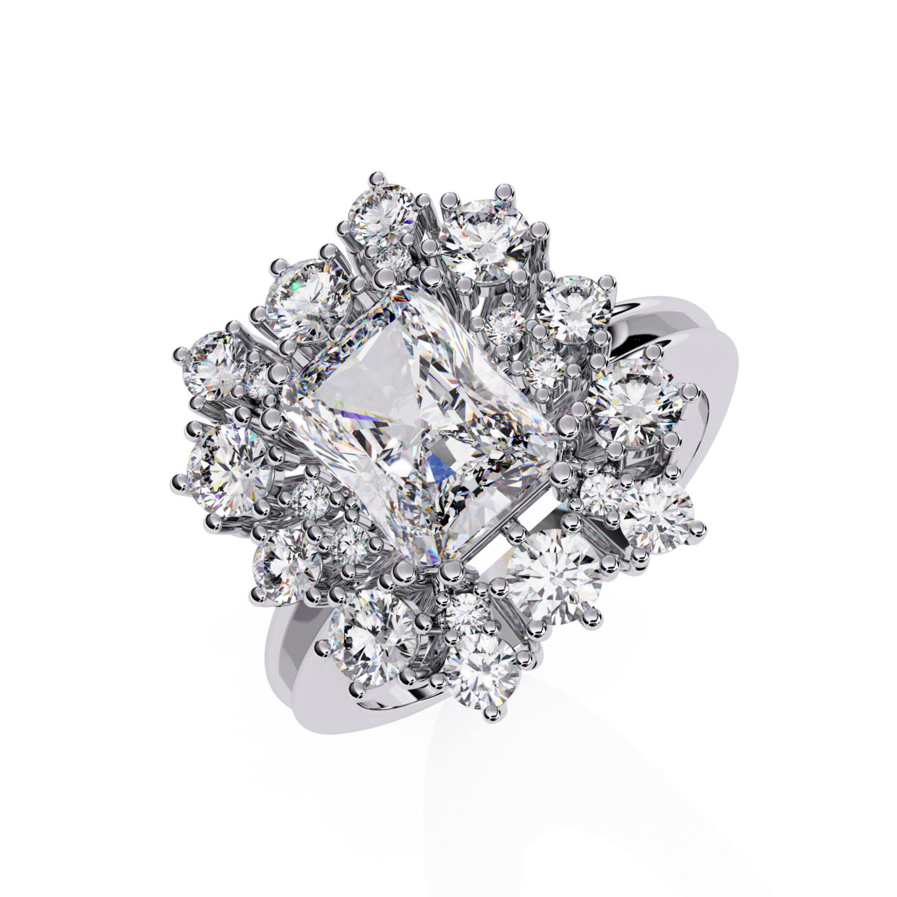 Radiant Cut Diamond Cocktail Ring